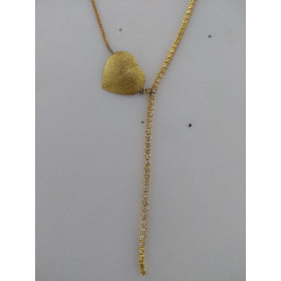 COLAR MEIO ZIRCONIA MEIO VENEZIANA C/ CORAÇÃO