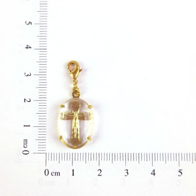 PIN BERLOQUE OVAL CRUZ PEDRA ACRILICA