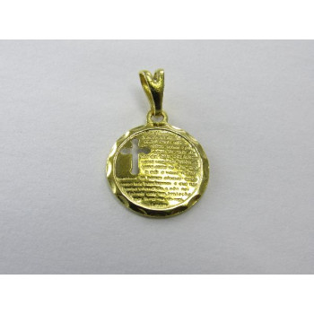 PING LATÃO MEDALHA COM CRUZ VAZADA