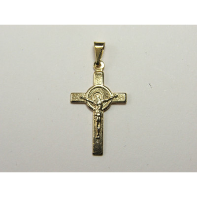 PIN LATÃO CRUZ COM AURÉULA CAM