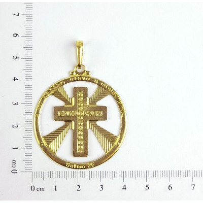 PIN MANDALA CRUZ COM RISCOS CAG