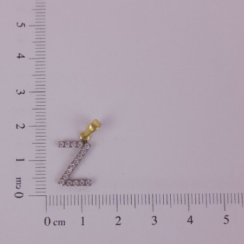 PIN LATÃO BRUTO ZIRCÔNIA LETRA Z CAP