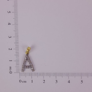 PIN LATÃO BRUTO ZIRCÔNIA LETRA A CAP