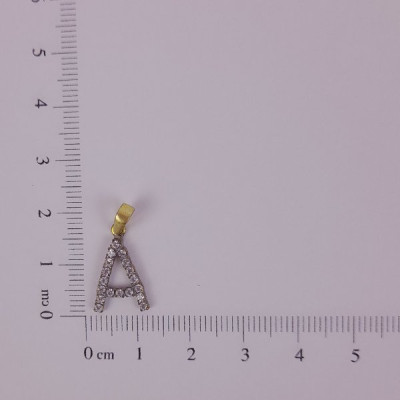 PIN LATÃO BRUTO ZIRCÔNIA LETRA A CAP