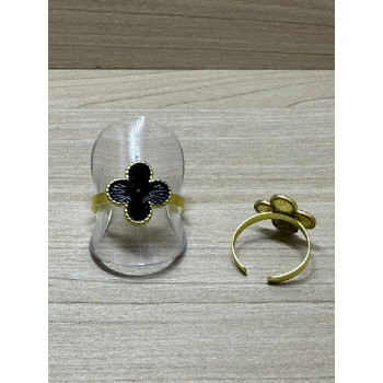 ANEL REGULAVEL FLOR PRETO 