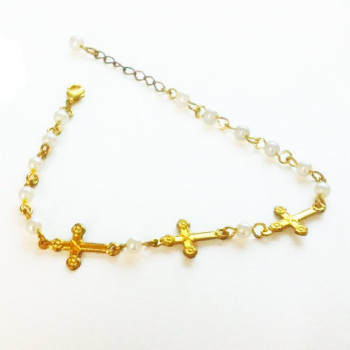 PUL. MINI CRUZ C/ FLORES E PÉROLAS