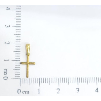 PINGENTE LATÃO CRUZ MÉDIA LISA