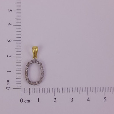 PIN LATÃO BRUTO ZIRCÔNIA LETRA O CAP