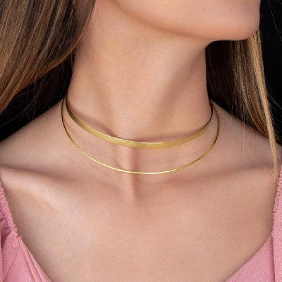 CHOCKER LAMINADA DUPLA COM FIO