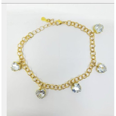 PUL CORAÇÃO ZIRC C/CORRENTE ELO PORTUGUÊS