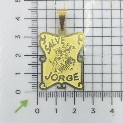 PIN LATÃO PERGAMINHO SALVE JORGE CAG