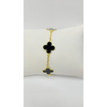 PUL FLOR 14MM RESINADO PRETO 18+3