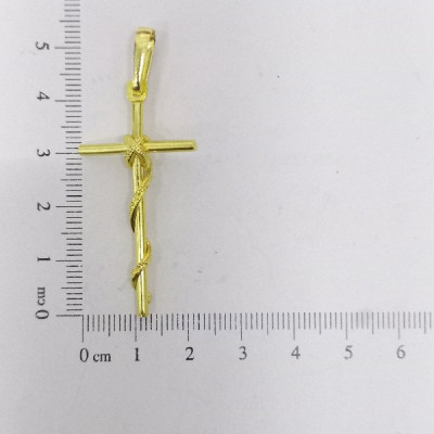 PIN CRUZ PALITO NÓ CRUZ REVESTIDA C/3,5CM