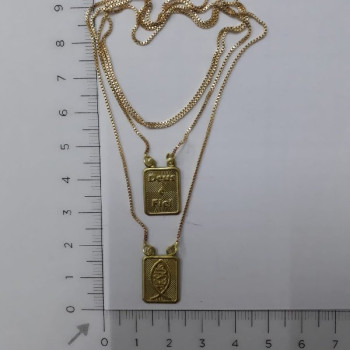 ESCAPULARIO VENEZIANA C/ PLACA DEUS É FIEL 70CM