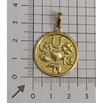 PING LATÃO REDONDO SUPERSTIÇÃO SORTE