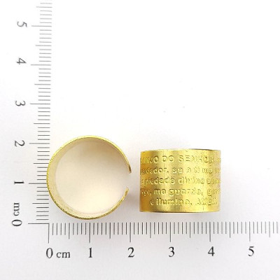 ANEL REGULAVEL ORAÇÃO ANJO DA GUARDA C/ 2 FUROS