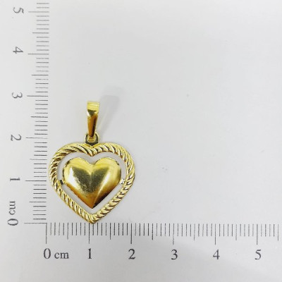 PING. CORAÇÃO LISO C/ BORDA TRANÇADA