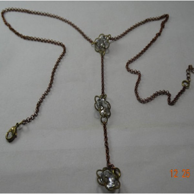 COLAR TRÊS FLORES COM ZIRCONIA