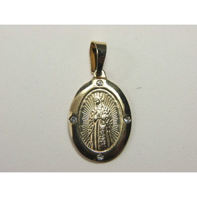 PING LATÃO BRUTO GUADALUPE C/ 4 PEDRAS