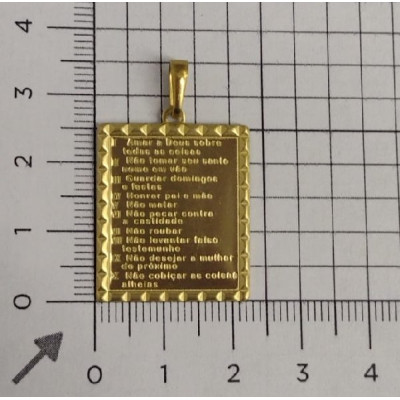 Pingente de Placa com 10 Mandamentos