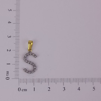 PIN LATÃO BRUTO ZIRCÔNIA LETRA S CAP