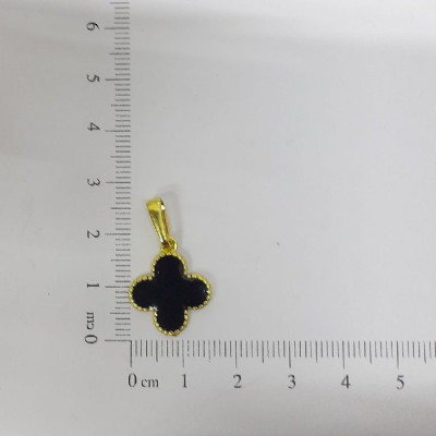 PIN FLOR 15MM RESINADA PRETO CAM