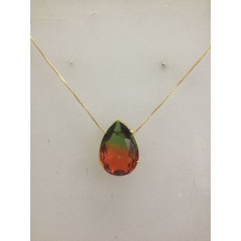 COLAR VENEZIANA 0.8MM C/ GOTA RAINBOW 18X25MM