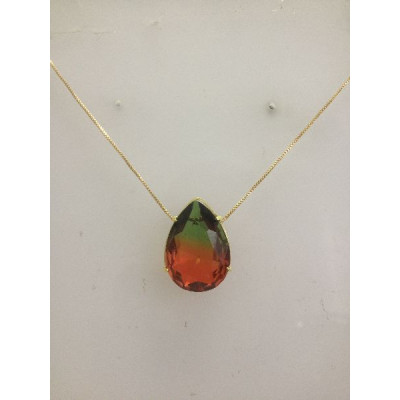COLAR VENEZIANA 0.8MM C/ GOTA RAINBOW 18X25MM