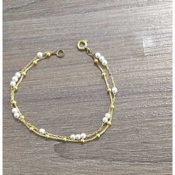 PUL. DUPLA C/ PÉROLA E CORRENTE DE BOLINHA