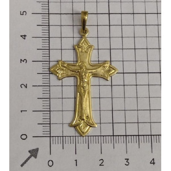 PING LATÃO CRUZ COM JESUS E BORDA DE PONTA