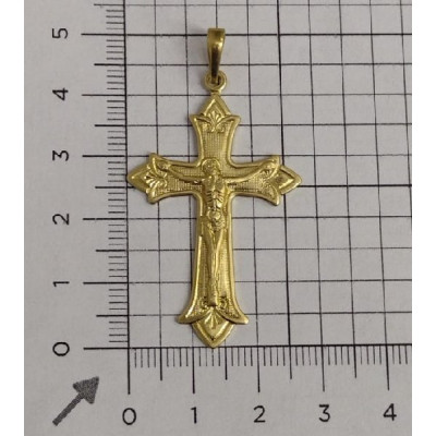 PING LATÃO CRUZ COM JESUS E BORDA DE PONTA