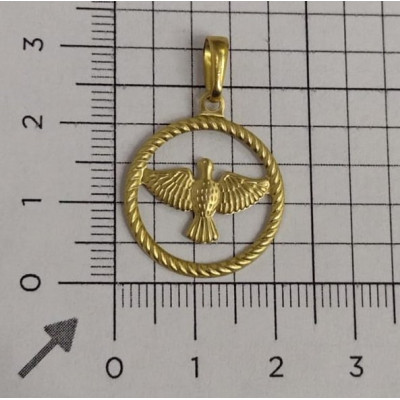 PING LATÃO REDONDO ESP. SANTO VAZADO COM BORDA