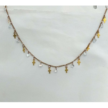 CHOKER ZIRCONIA E CRUZ