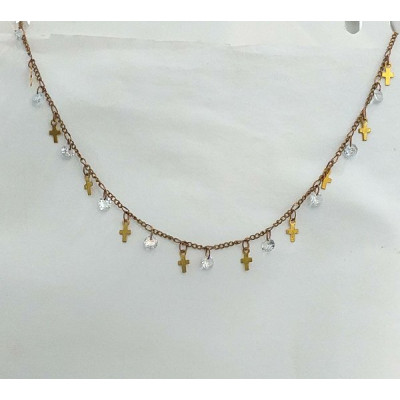 CHOKER ZIRCONIA E CRUZ