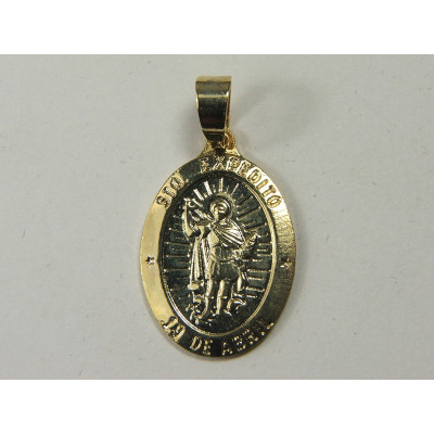 PING LATÃO BRUTO MEDALHA SANTO EXPEDITO