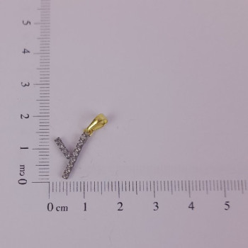 PIN LATÃO BRUTO ZIRCÔNIA LETRA Y CAP