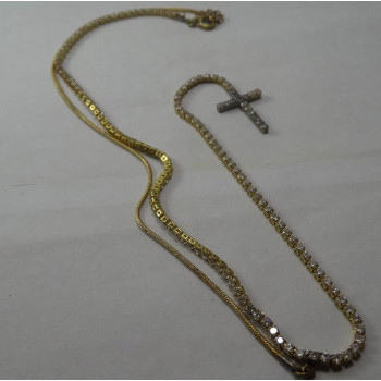 COLAR GRAVATA ZIRCONIA COMPRIDA CRUZ