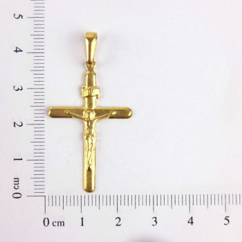 PING LATÃO CRUZ FINA JESUS CAM