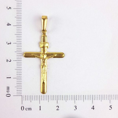 PING LATÃO CRUZ FINA JESUS CAM